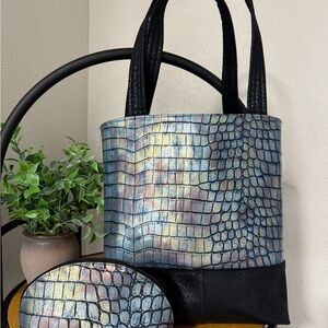 Elegant Mystic Croc Duo Tote and Dumpling